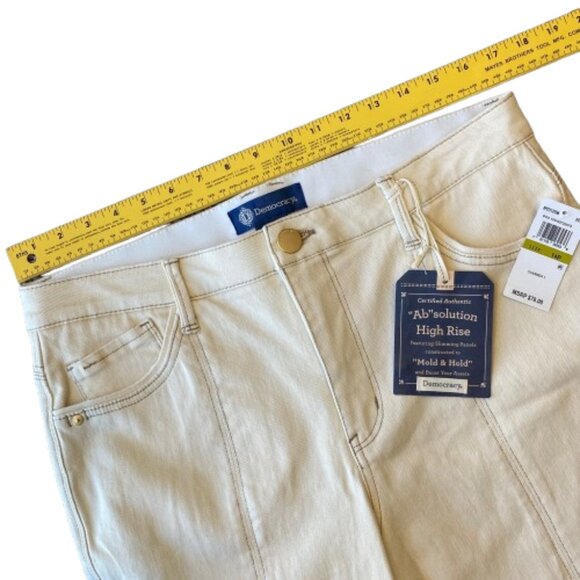 Democracy Ab Solution High Rise Kick Flare Pant Women's 14P Ecru NWT - Picture 6 of 9